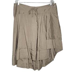 Les Copains Taupe High Low A-Line Knee Length Skirt Women's XL